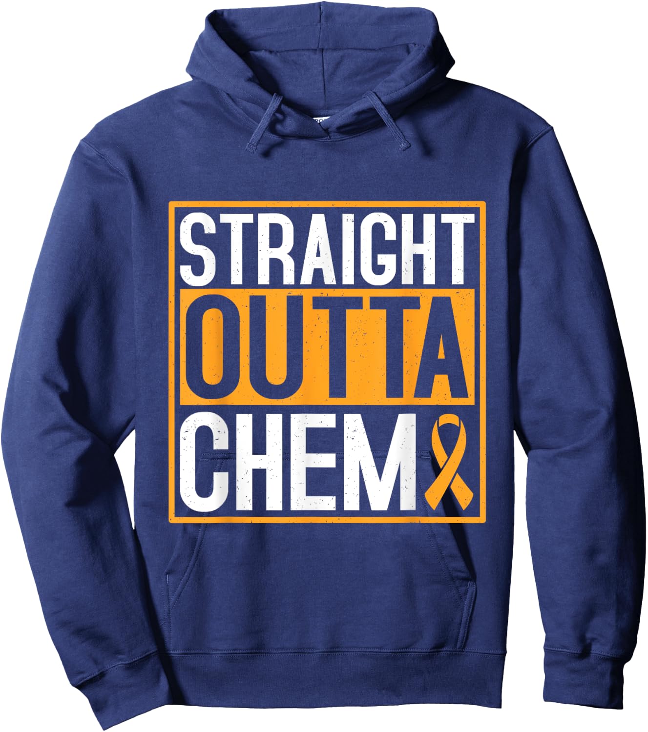 Straight outta chemo Childhood Cancer Awareness Hoodie - Hoodie | Navy