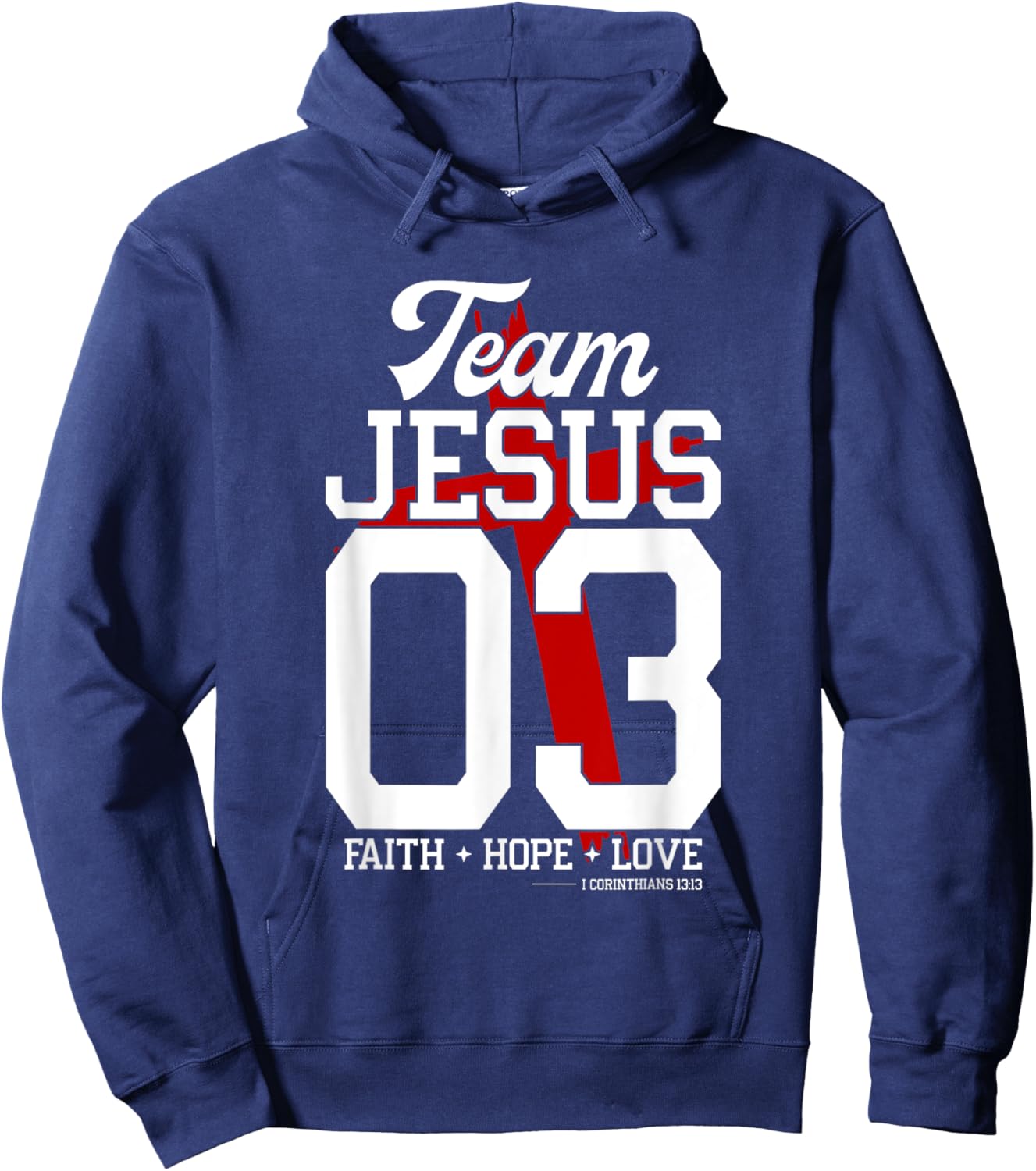 Christian - Team Jesus 03 Faith Hope Love Hoodie - Hoodie | Navy