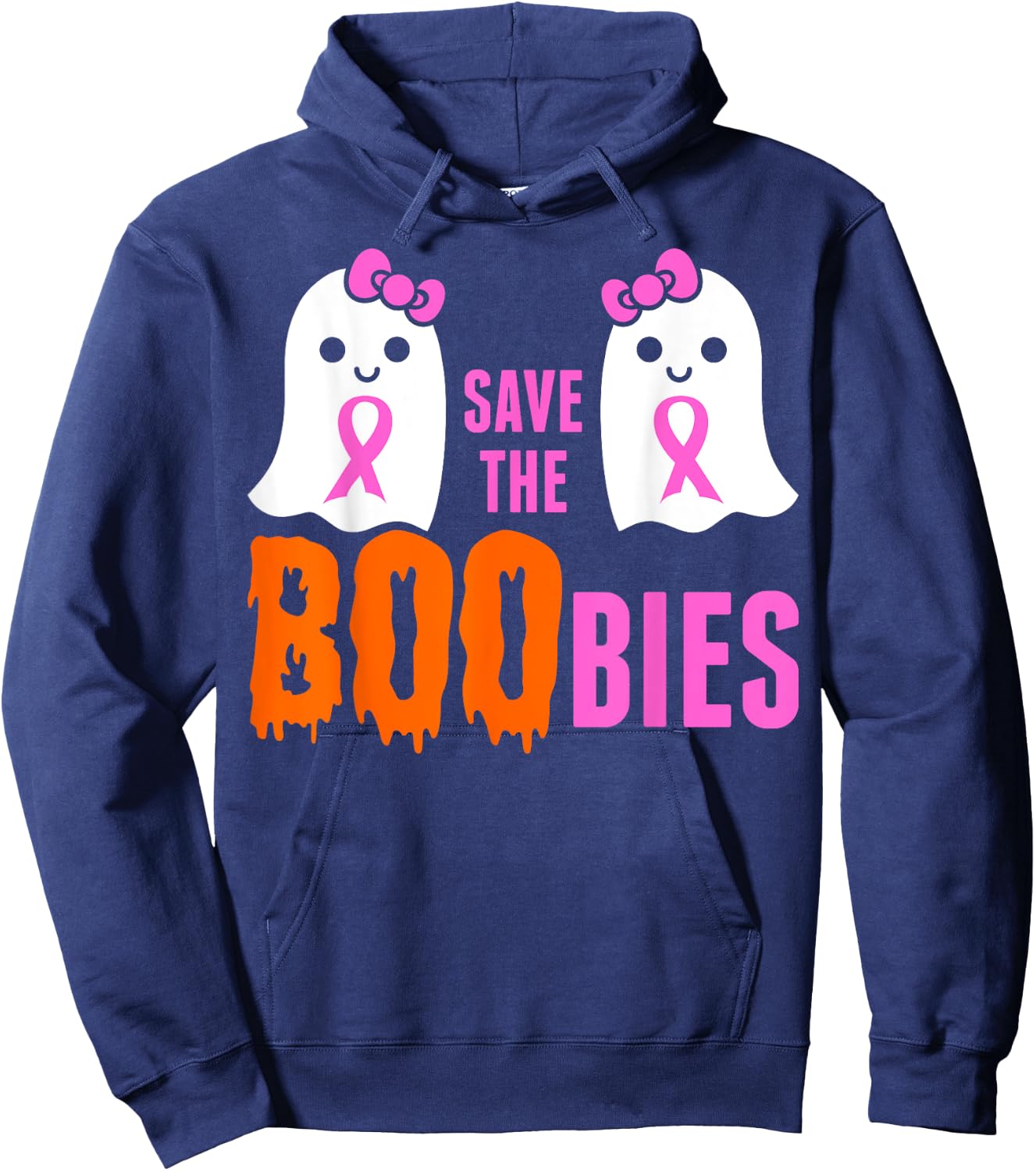 Save The Boobies Halloween Hoodie - Hoodie | Navy
