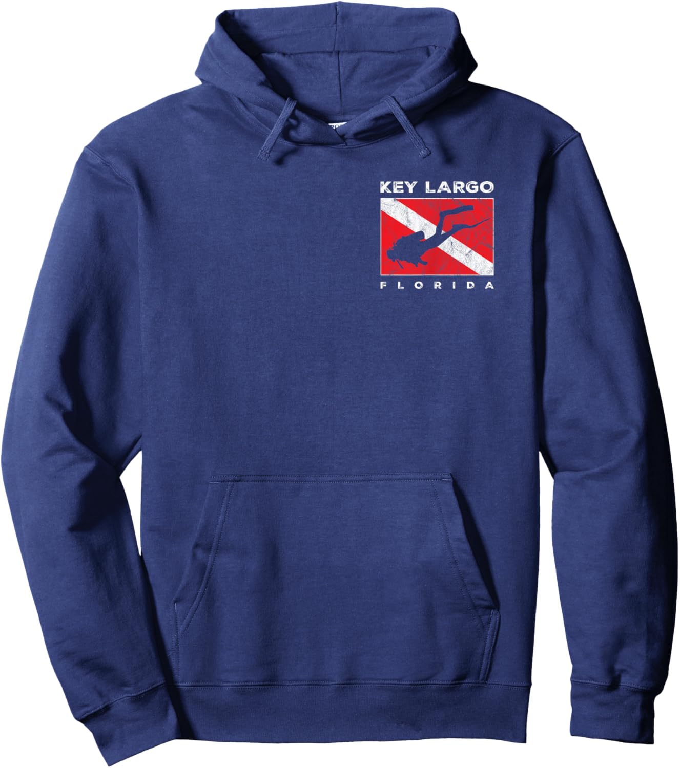 Key Largo Florida Scuba Dive Flag - 2 Sided Hoodie - Hoodie | Navy