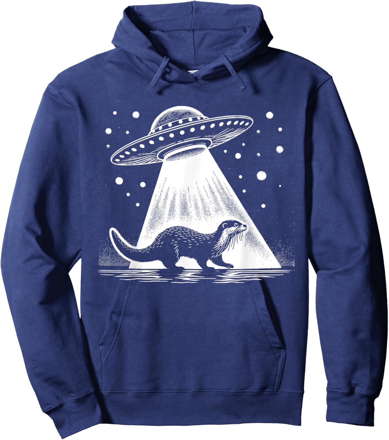Otter Dad Mom Lover - Funny Alien UFO Hoodie - Hoodie | Navy