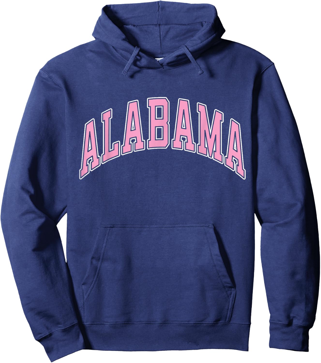 Alabama Varsity Style Pink Text Hoodie - Hoodie | Navy