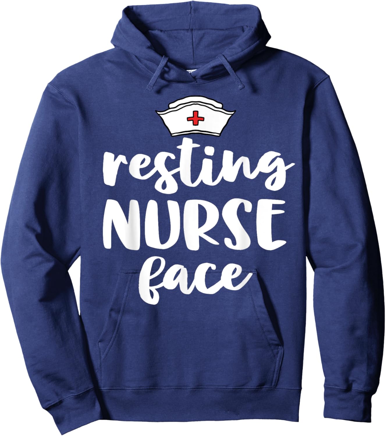 Nurse Gifts Funny Nursing Resting Nurse Face Hoodie - Hoodie | Navy