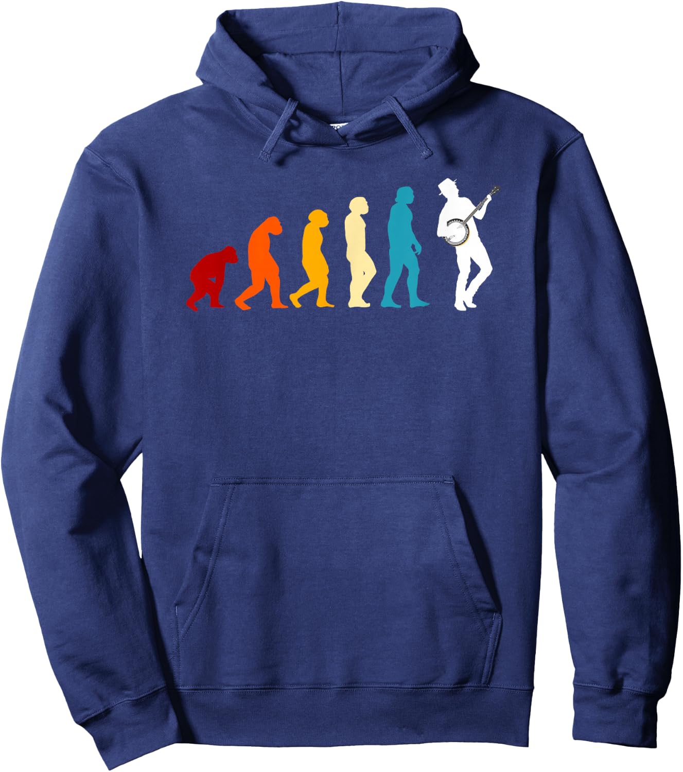 Great Banjo Evolution Gift Bluegrass Music Hoodie - Hoodie | Navy