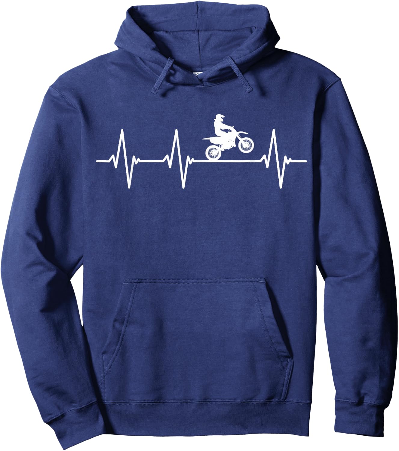 Dirt Bike Shirt Heartbeat Motocross Hoodie - Hoodie | Navy