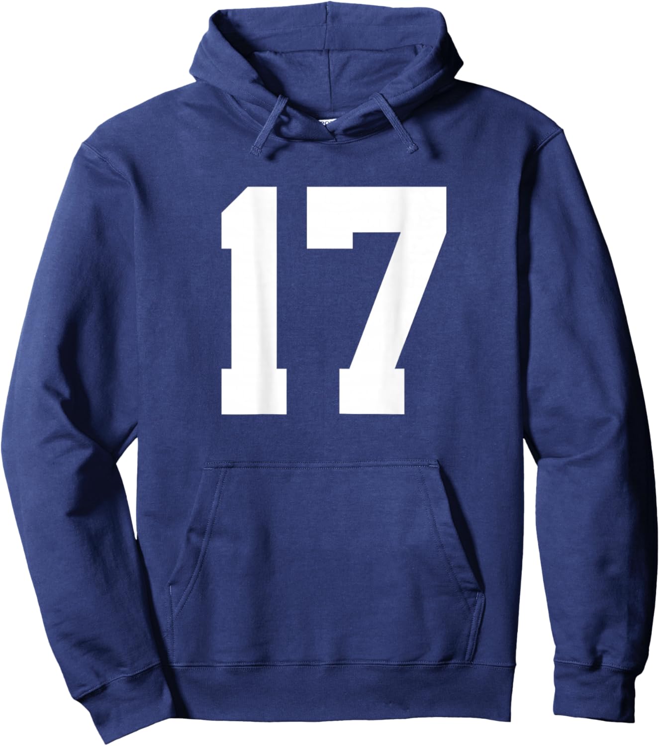Number 17 (On Back) Sports Team Jersey Hoodie - Hoodie | Navy