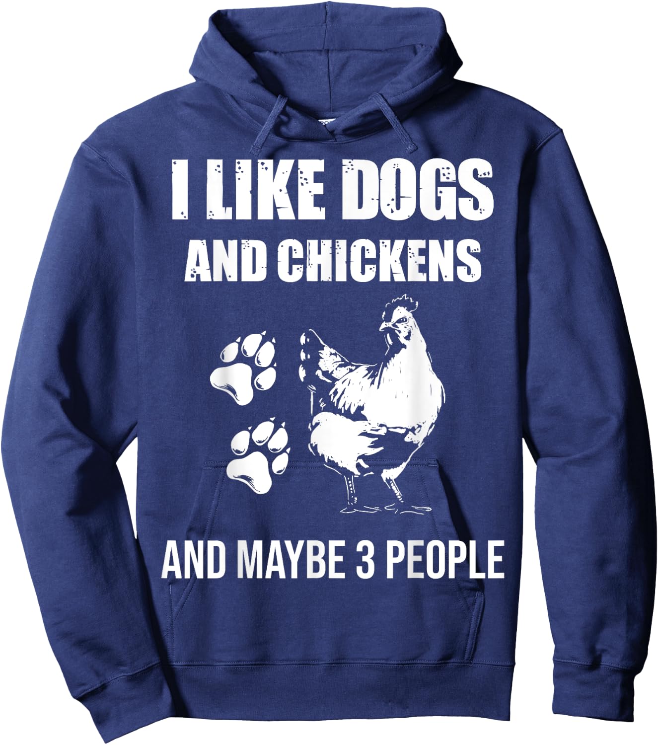 I Like Dogs And Chickens Maybe 3 People Vintage Hoodie - Hoodie | Navy