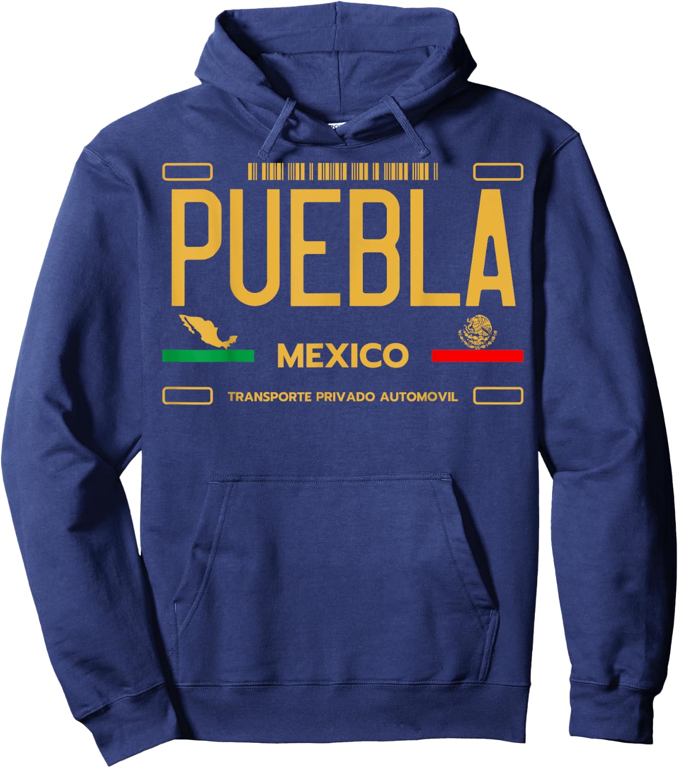 Puebla Mexico License Plate Aesthetic Puebla Hoodie - Hoodie | Navy
