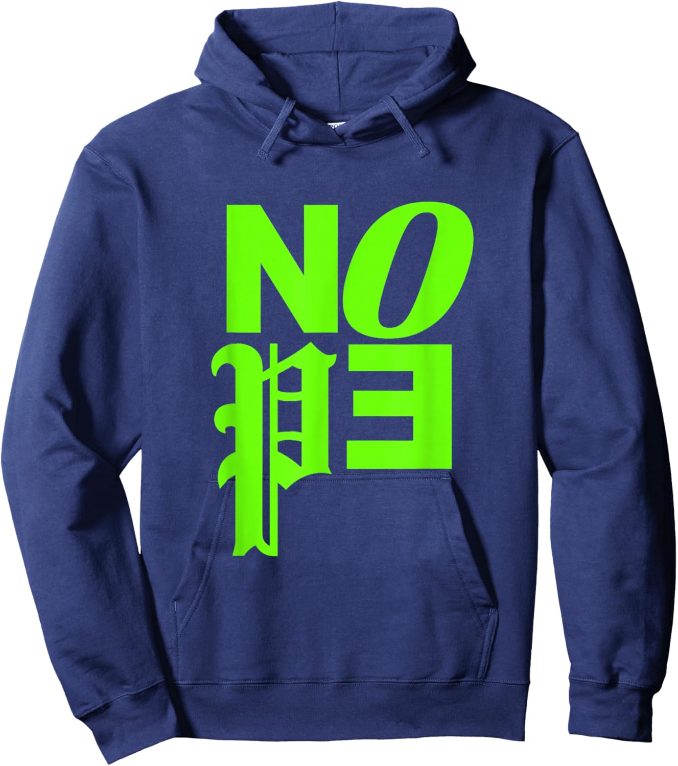 Green Color Nope v2 Green Graphic Hoodie - Hoodie | Navy