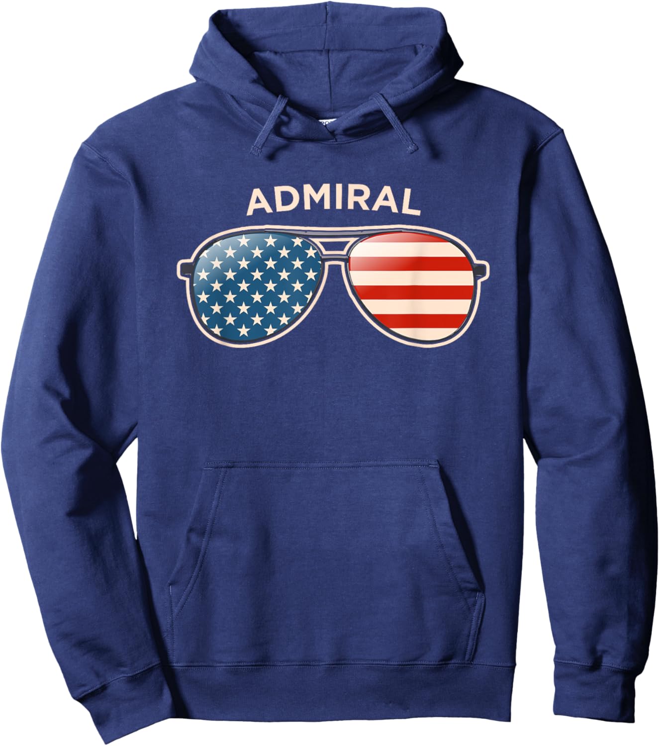 Admiral, TX Vintage US Flag Sunglasses Hoodie - Hoodie | Navy