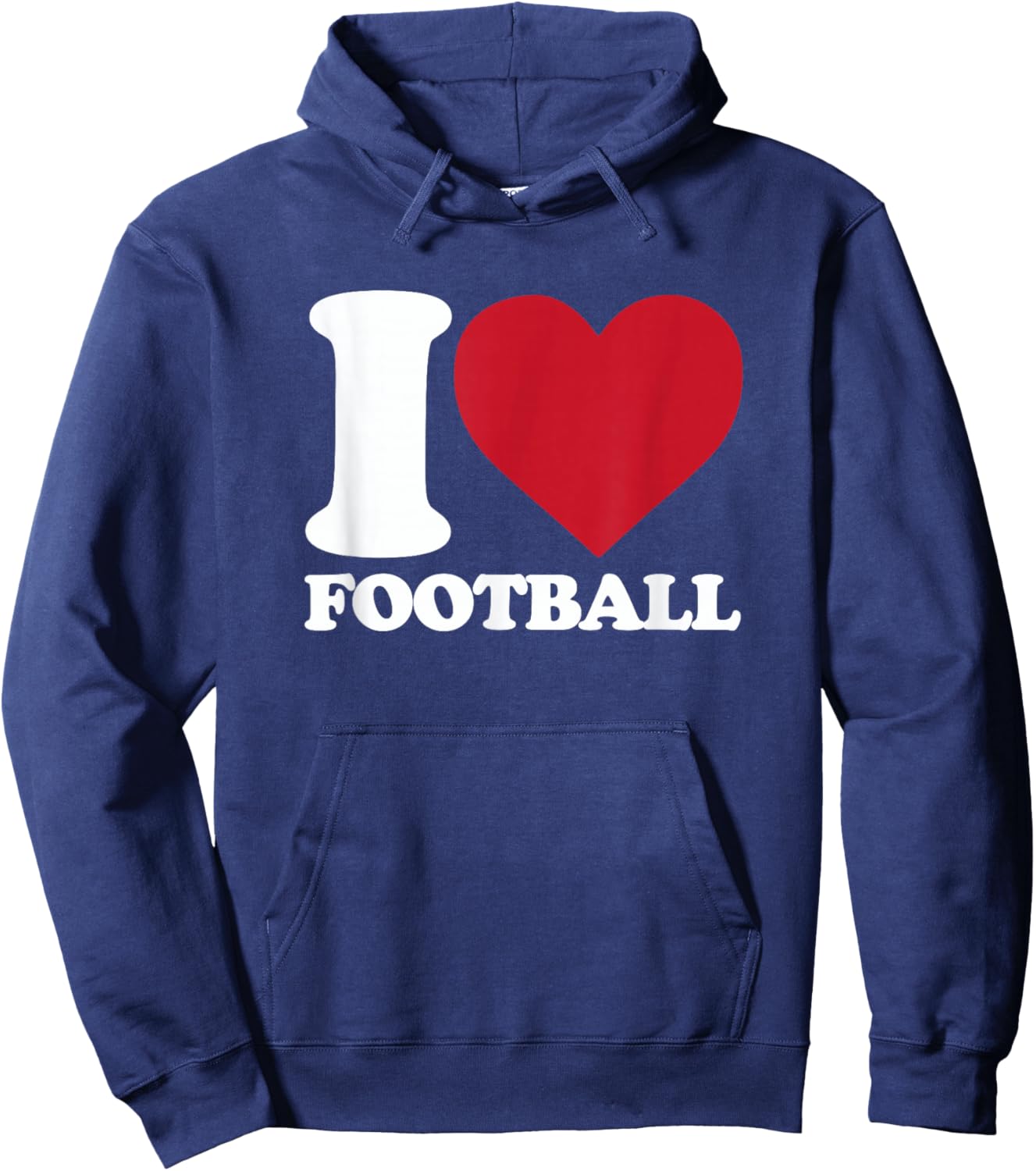 I Love Football - I heart Football Hoodie - Hoodie | Navy
