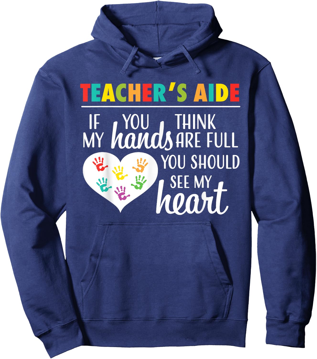 Teacher Aide Appreciation Cute Heart Hoodie - Hoodie | Navy