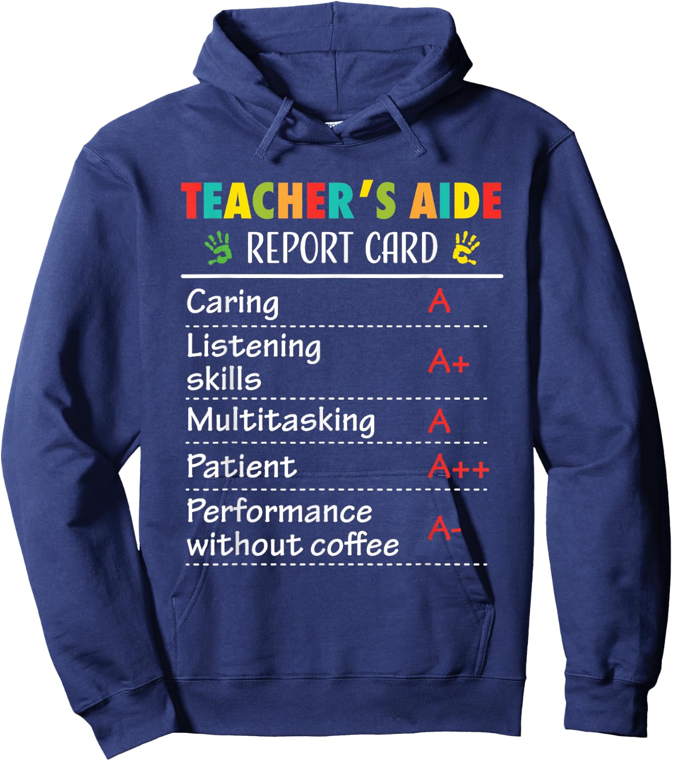 Teacher Aide Appreciation Funny Report Women Hoodie - Hoodie | Navy