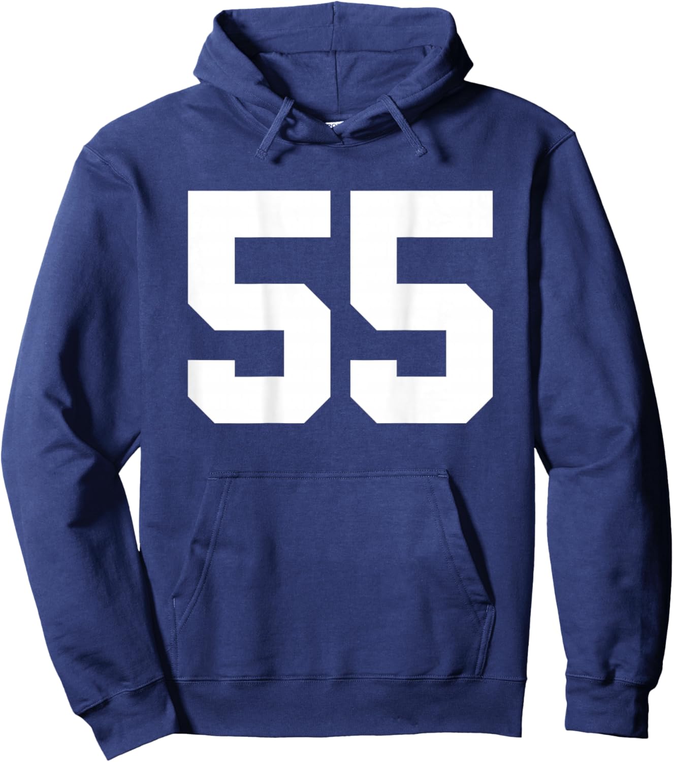 Number 55 (on Back) Sports Team Jersey Number Hoodie - Hoodie | Navy