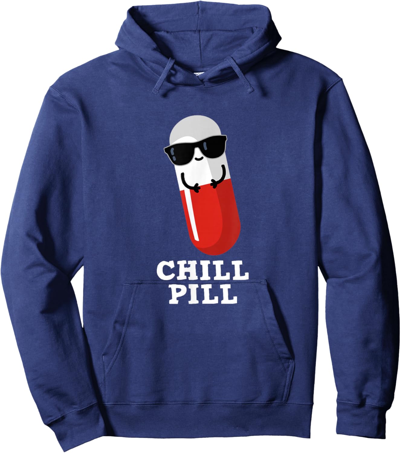 Chill Pill Funny Medicine Pun Hoodie - Hoodie | Navy
