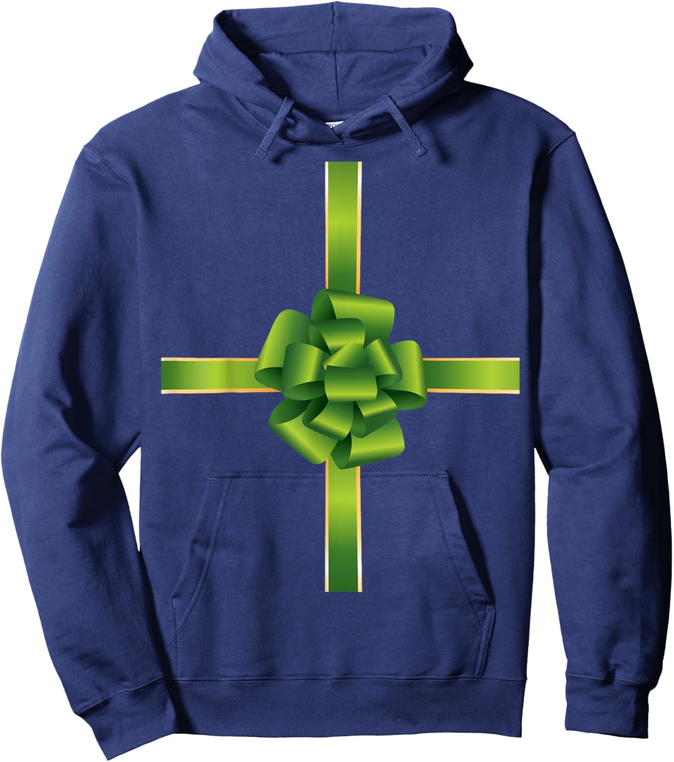 Pretend I'm A Present Green Christmas Bow Kids Hoodie - Hoodie | Navy