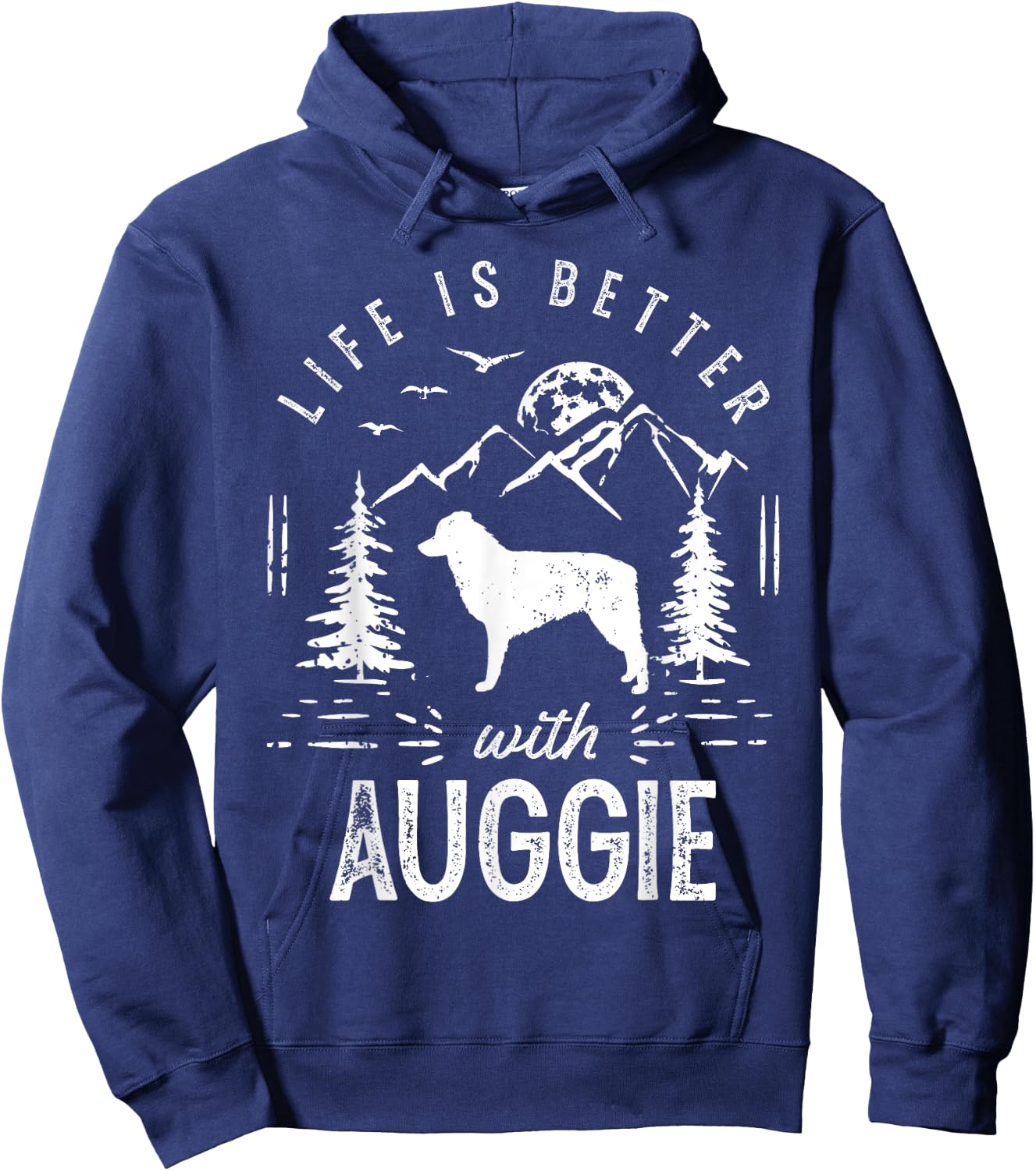 Auggie Life Better Mom Dad Dog Women Girls Kids Hoodie - Hoodie | Navy