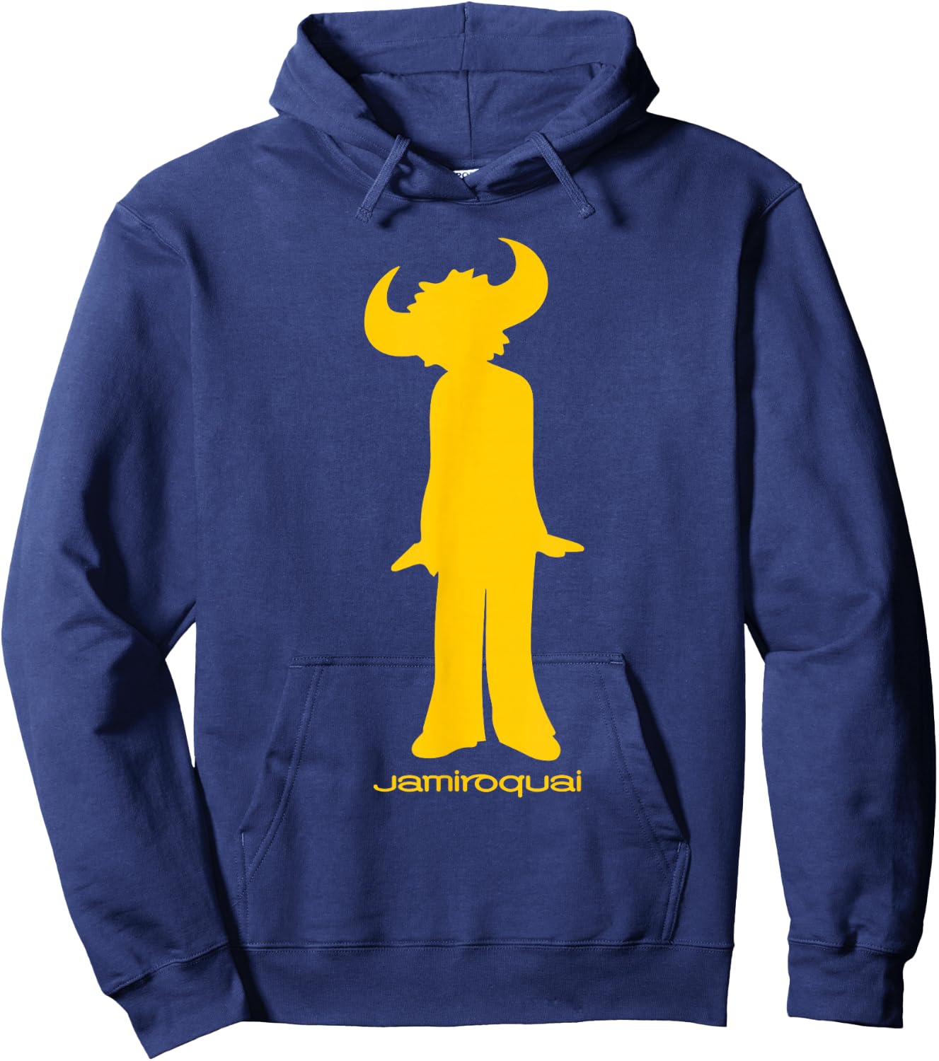 Jamiroquai Official Buffalo Yellow Logo Hoodie - Hoodie | Navy