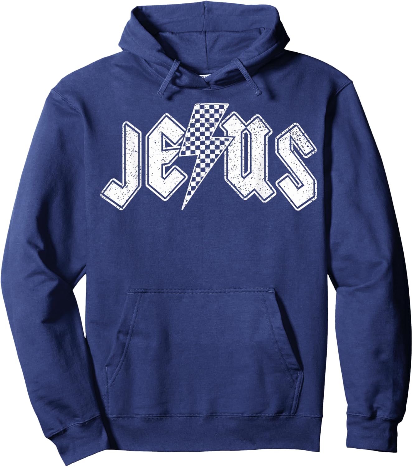 Retro Jesus Lightning Bolt Christian Design Hoodie - Hoodie | Navy