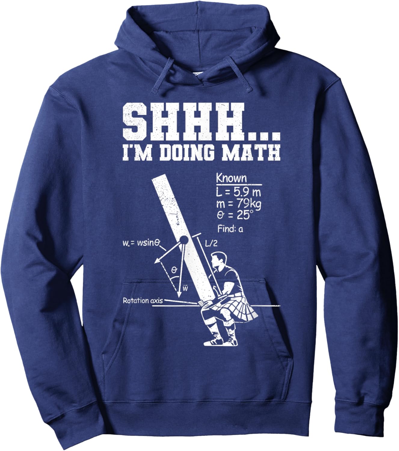 Caber toss funny highland games Hoodie - Hoodie | Navy