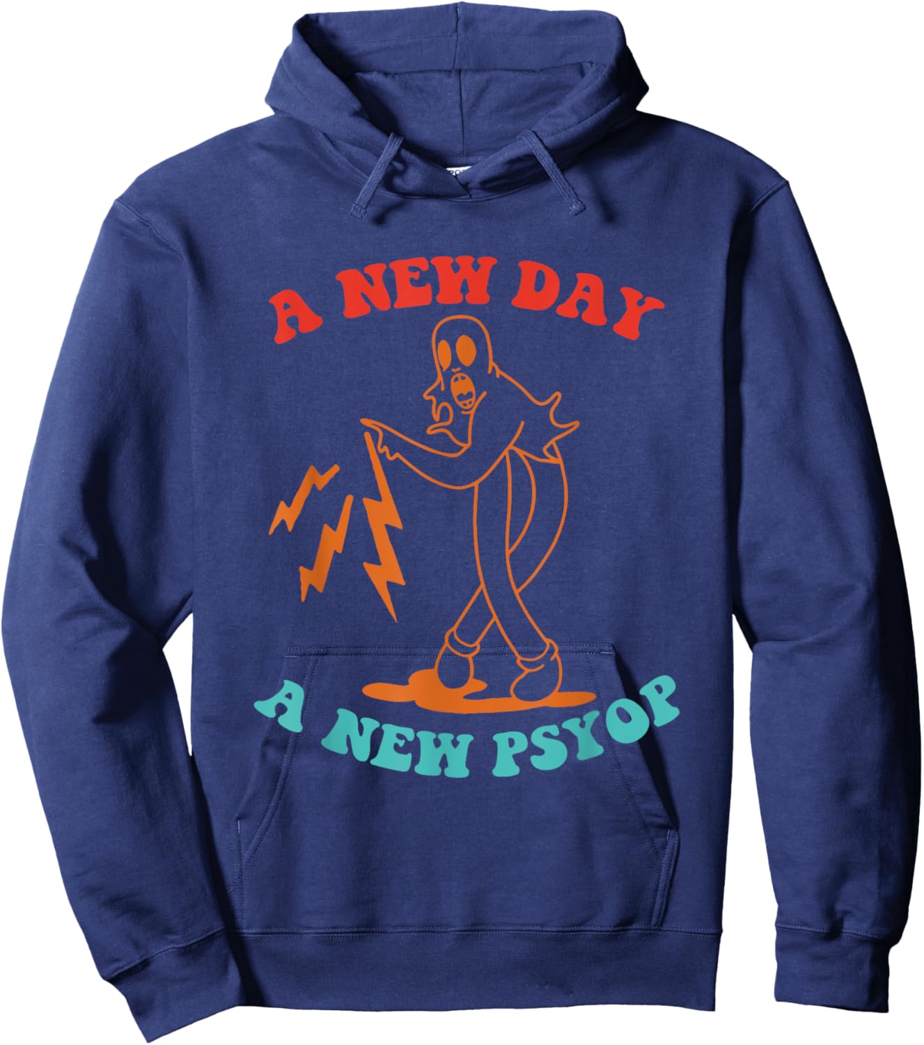 A New Day A New Psyop Retro Vintage Hoodie - Hoodie | Navy