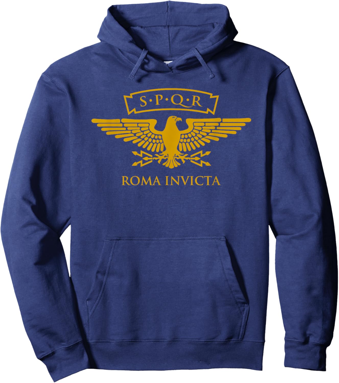SPQR Roman Eagle Roma Invicta Hoodie - Hoodie | Navy