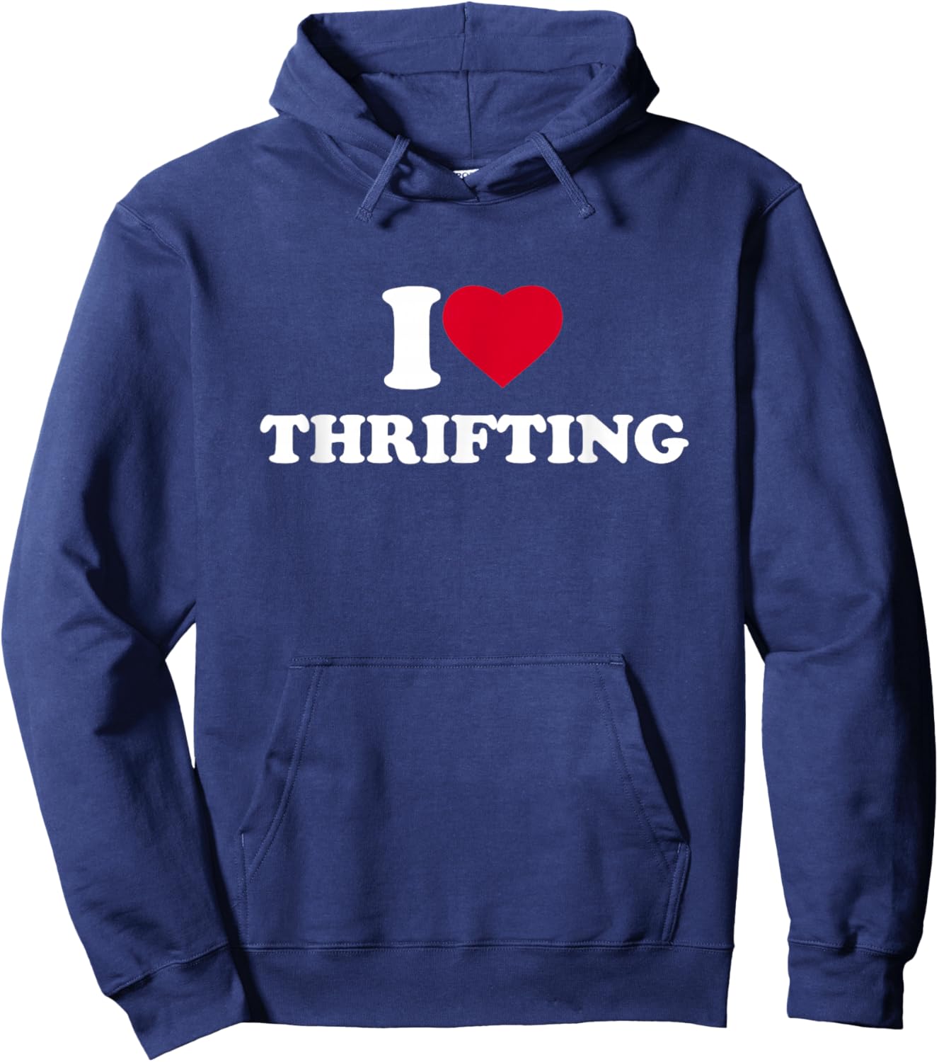I Love Heart Thrifting Lover Thrifter Hoodie - Hoodie | Navy