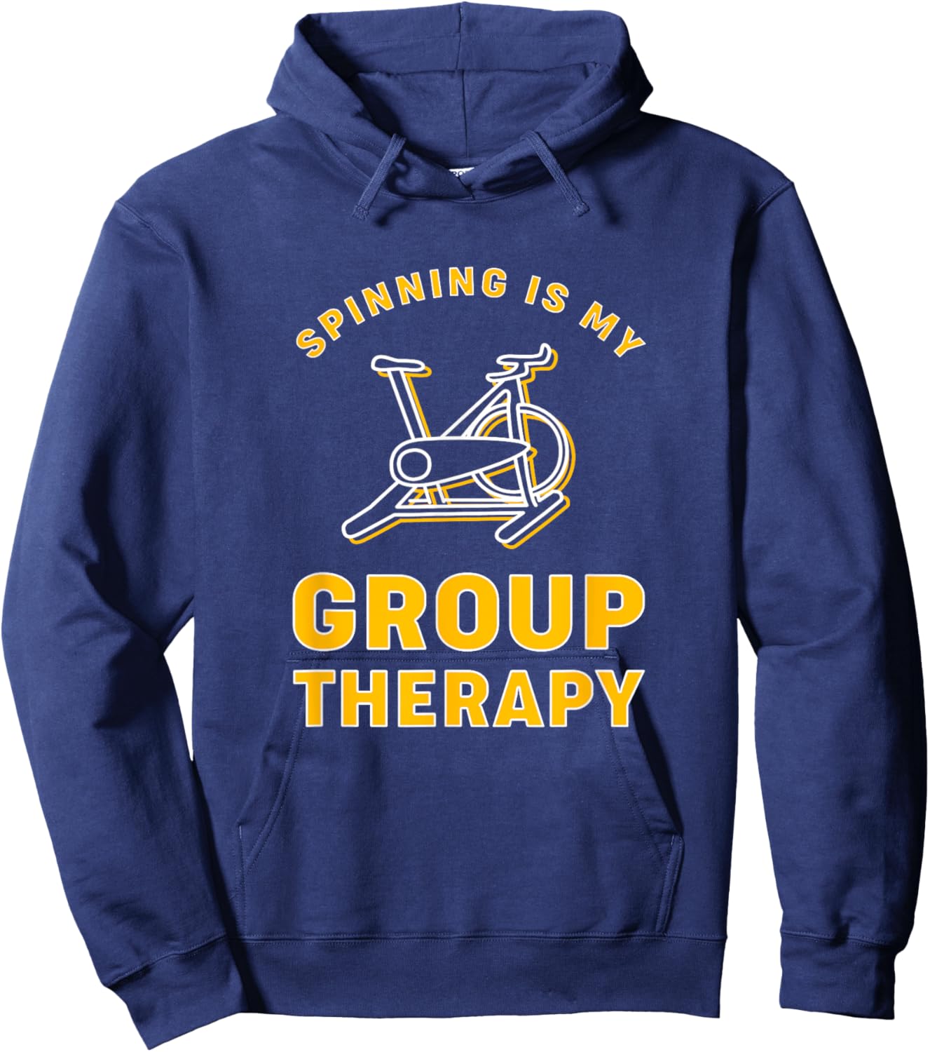 Funny Spin Class Spinning Is My Group Therapy Hoodie - Hoodie | Navy