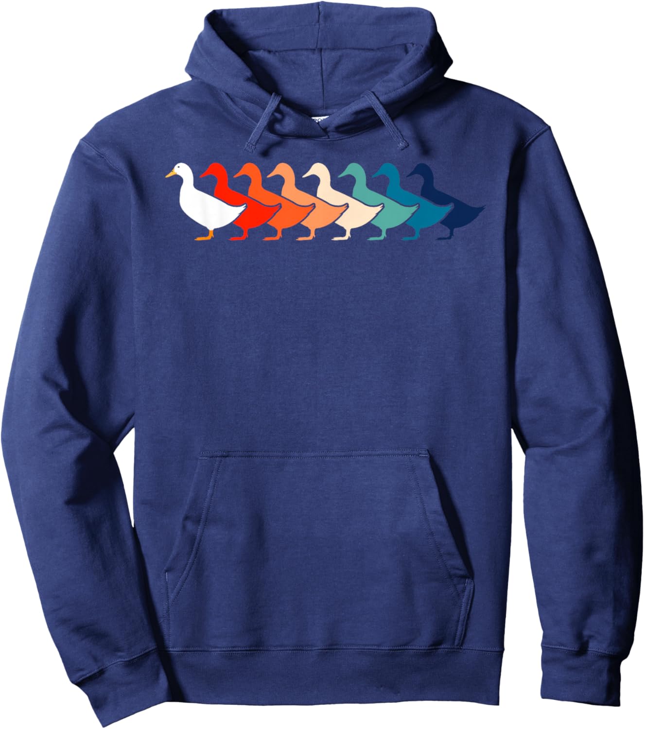 Vintage Ducky Retro Duck Pun 70s 80s Funny Duck Hoodie - Hoodie | Navy