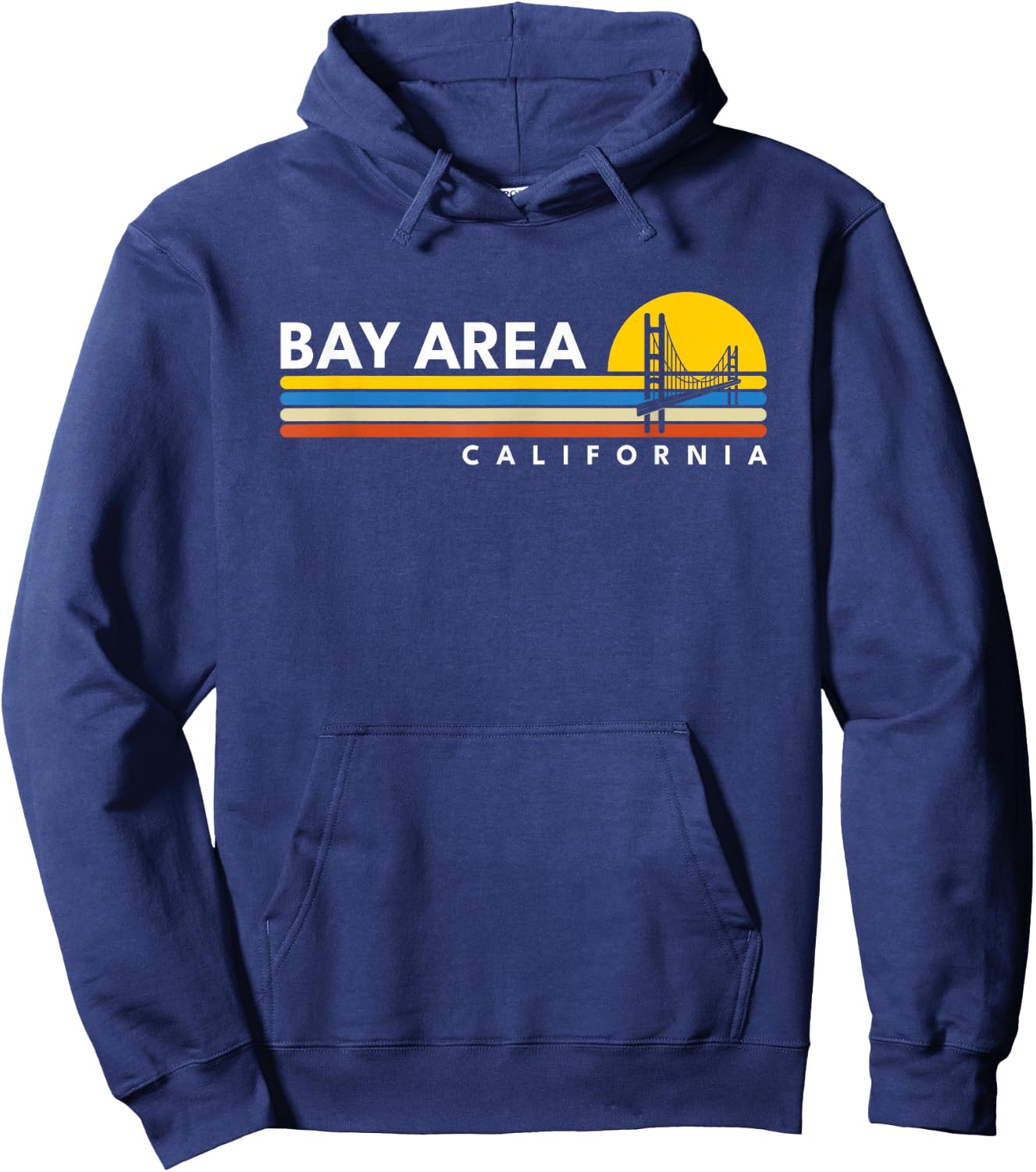 Bay Area California CA Vintage Retro Souvenirs Hoodie - Hoodie | Navy
