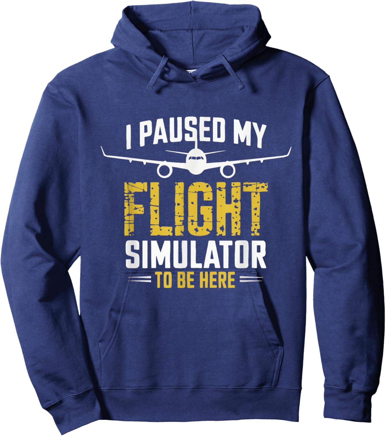 I Paused My Flight Simulator Airplane Pilot Hoodie - Hoodie | Navy