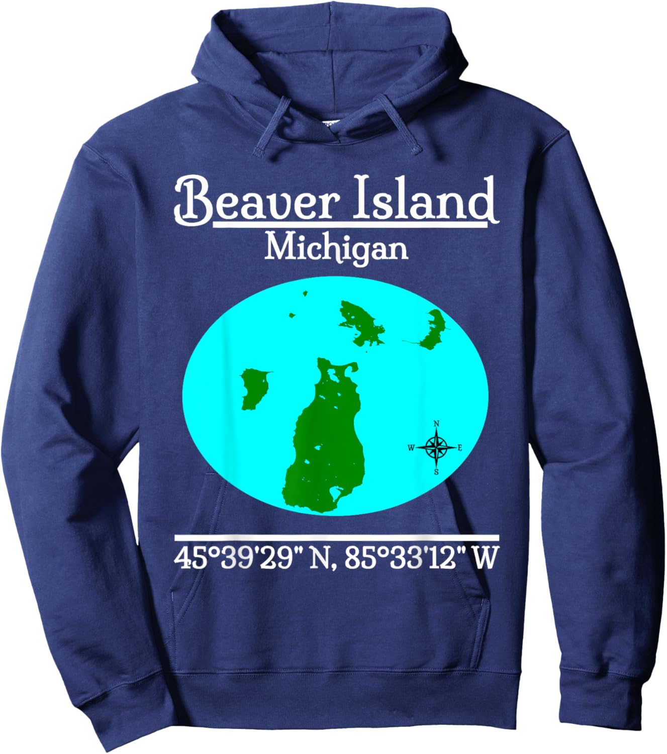 Beaver Island - Michigan Hoodie - Hoodie | Navy