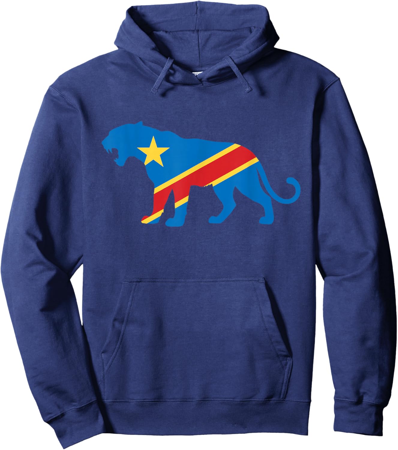 Roaring Congo Leopard – DRC Flag Proud Hoodie - Hoodie | Navy