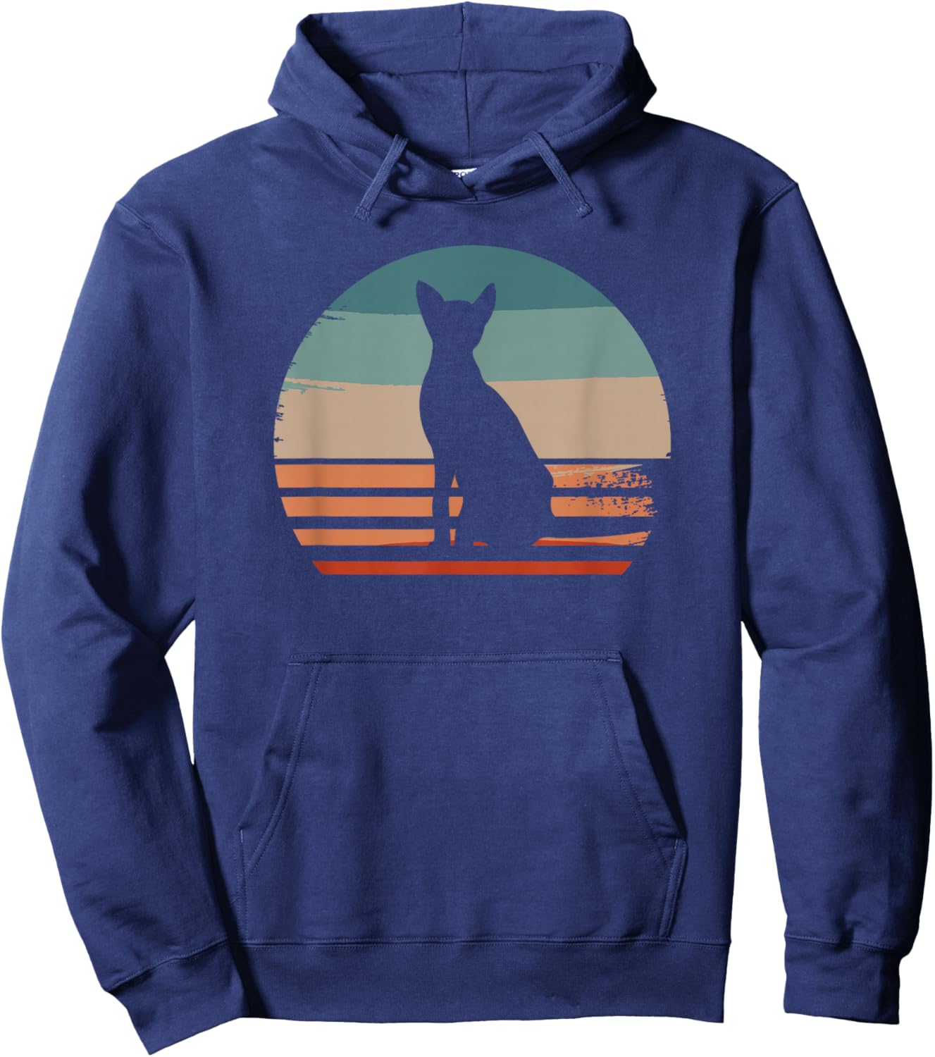 Vintage Retro Oriental Shorthair Cat Lover Hoodie - Hoodie | Navy