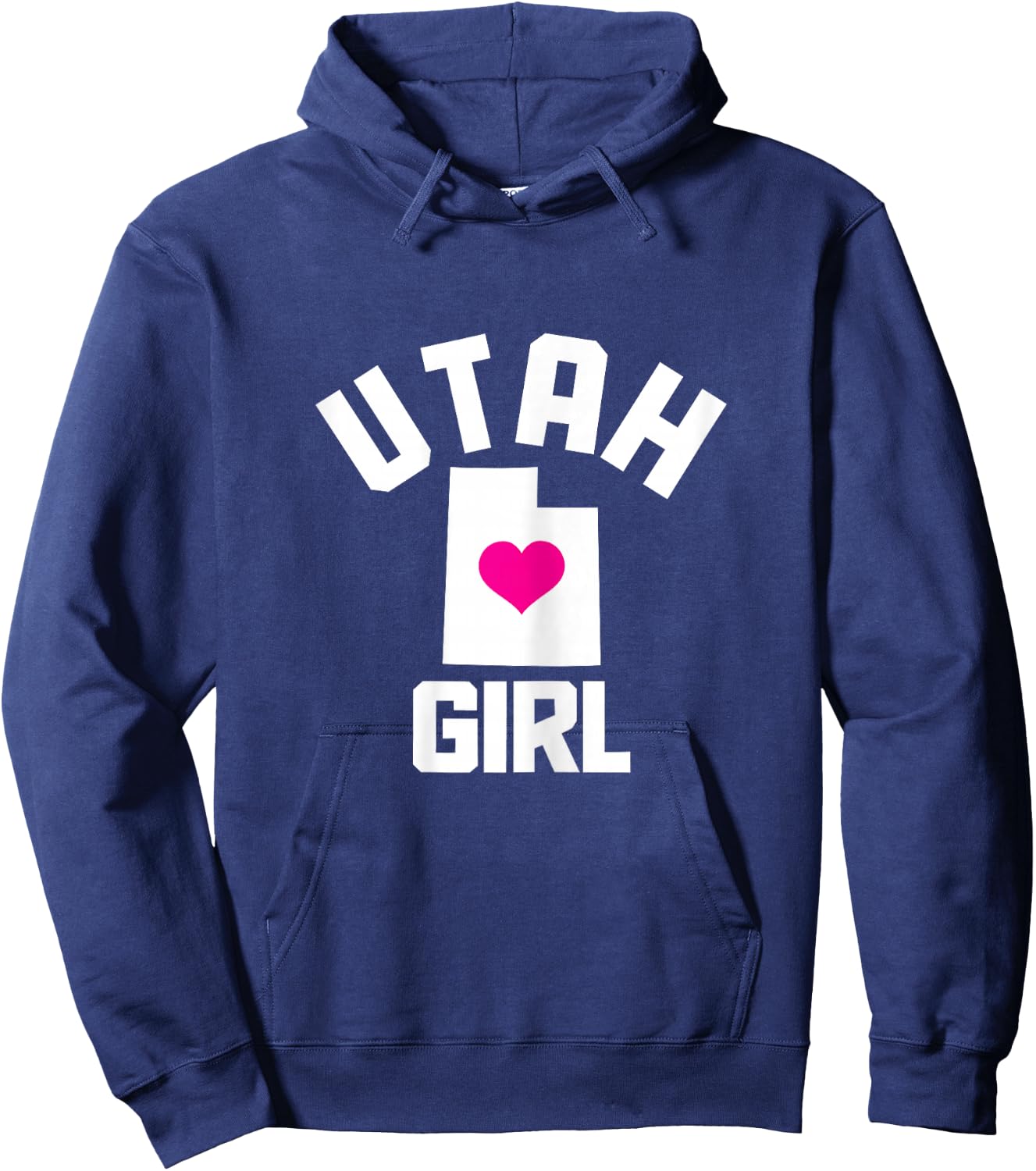 Utah Heart State Map Girl Hoodie - Hoodie | Navy