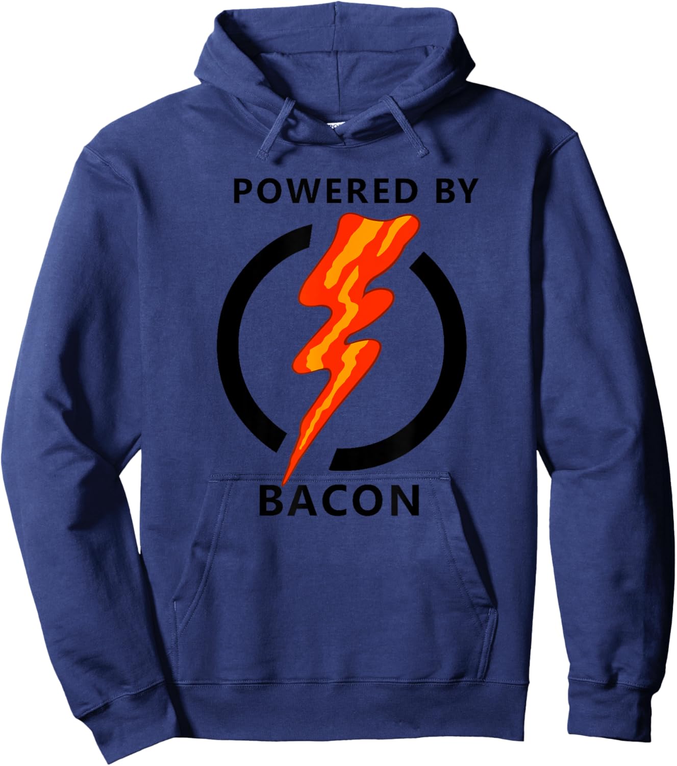 Funny Powered By Bacon Gift Kids And Toddlers Hoodie - Hoodie | Navy