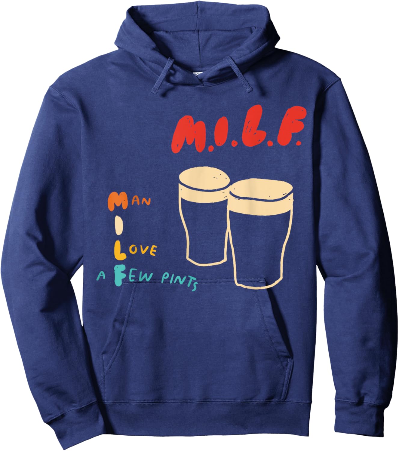 Man Love A Few Pints Retro Vintage Hoodie - Hoodie | Navy