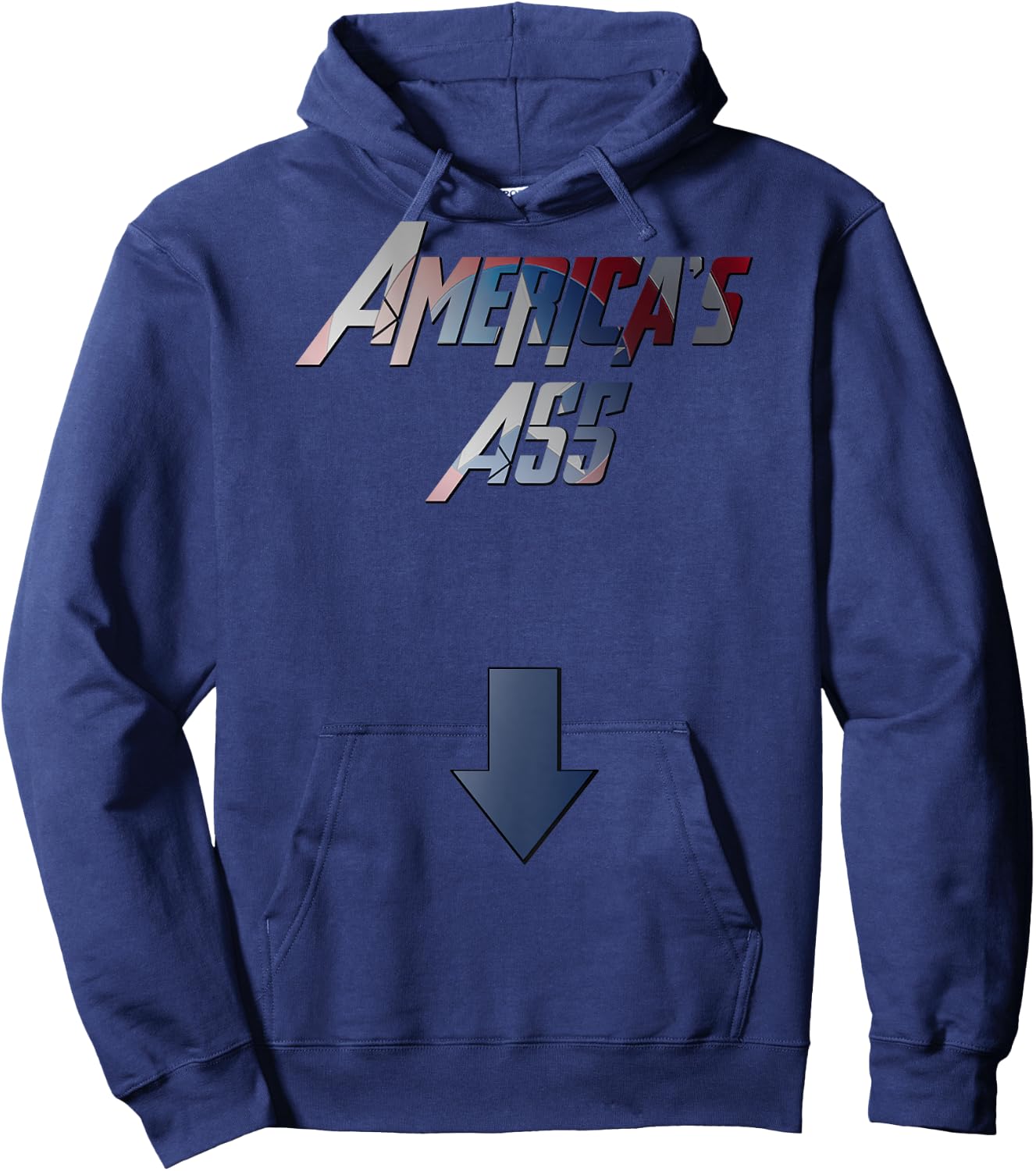 America's Ass Funny Hoodie - Hoodie | Navy