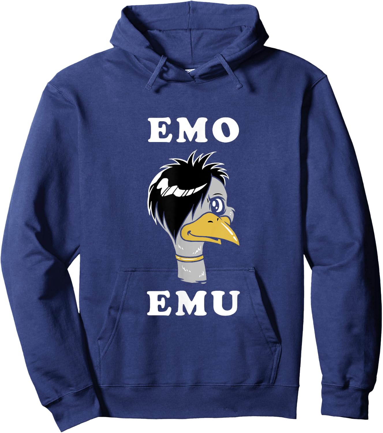 Emo Emu - Funny Metal Goth Emu Bird Hoodie - Hoodie | Navy