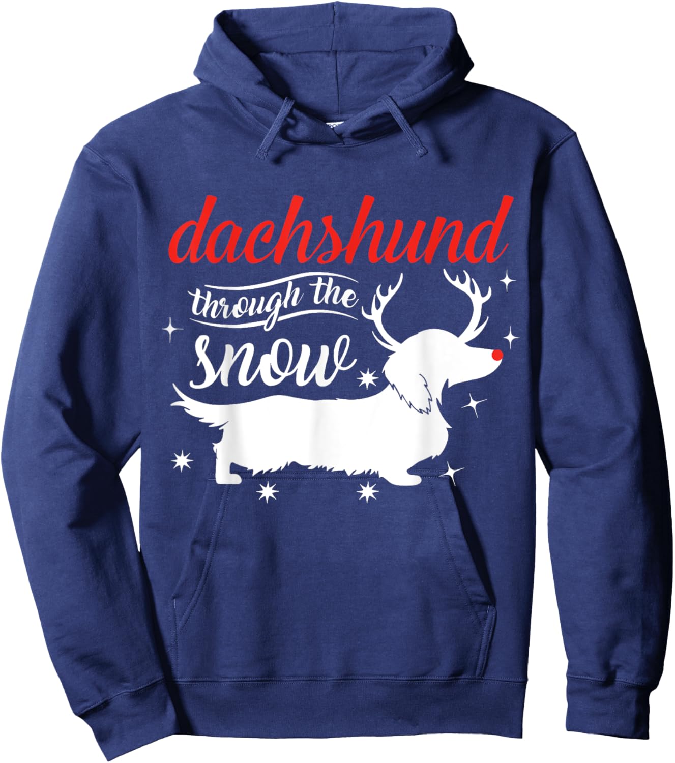 Dachshund Dog Through the Snow Weiner Dachshund Hoodie - Hoodie | Navy