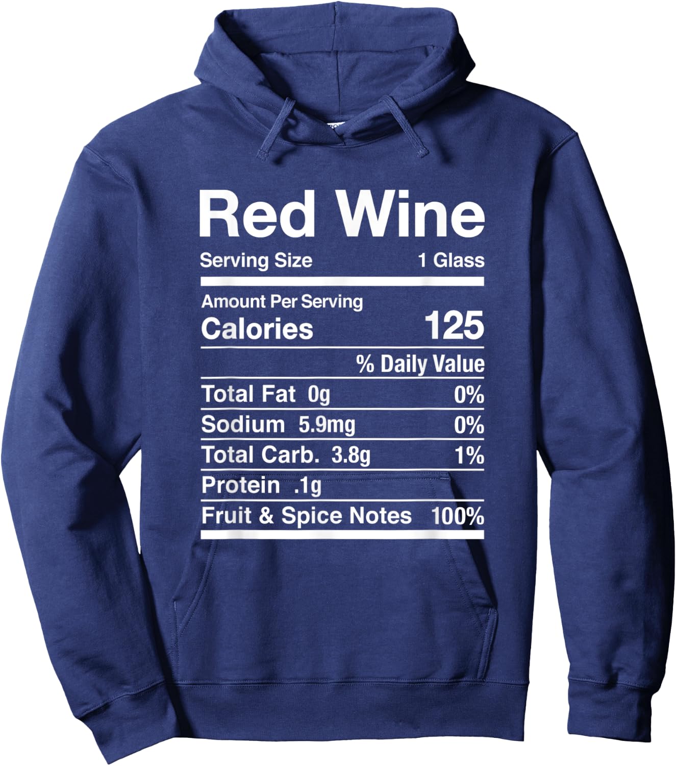 Red Wine Nutrition Facts Thanksgiving Matching Hoodie - Hoodie | Navy