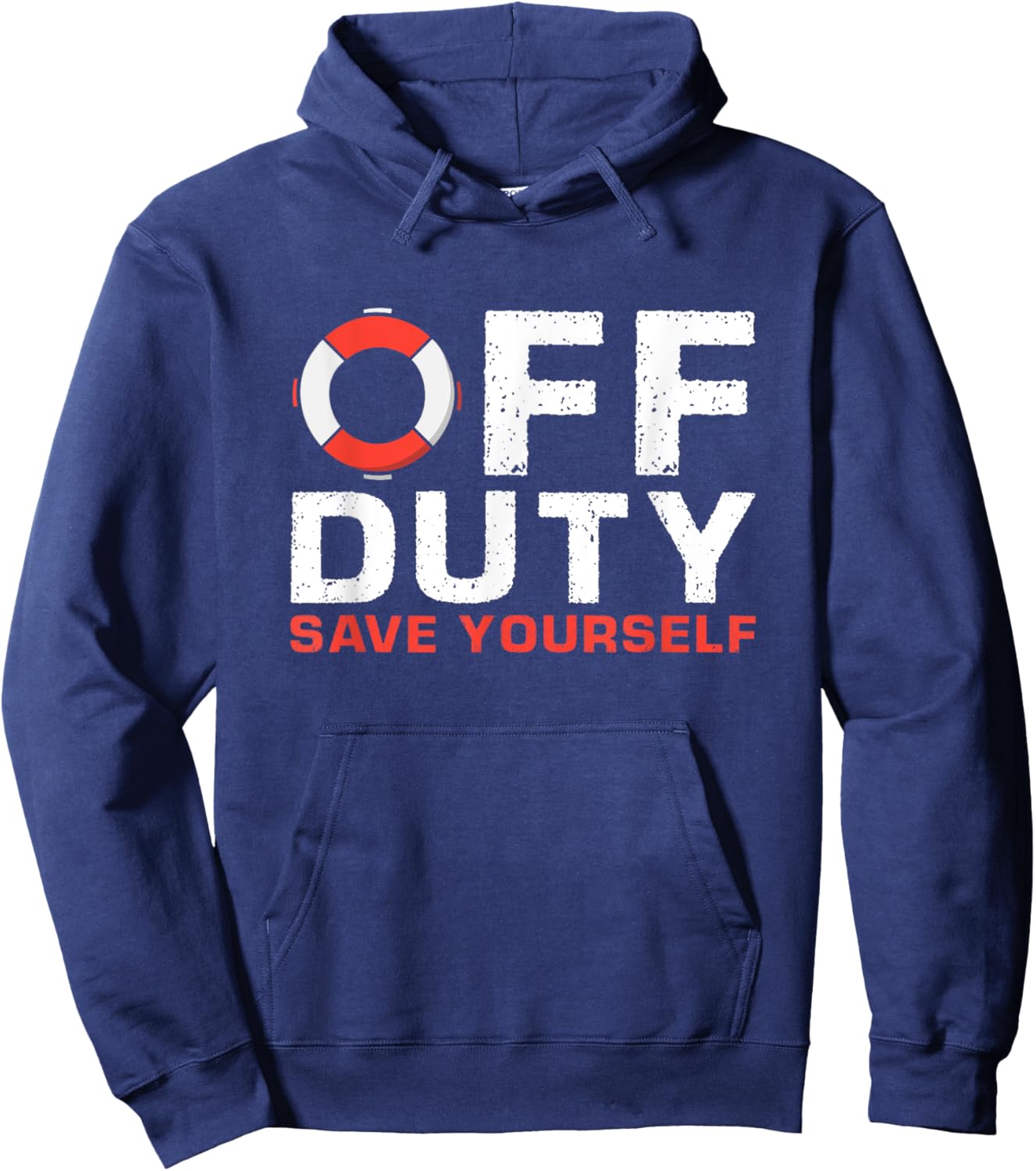 Off Duty Save Yourself Lifeguard Hoodie - Hoodie | Navy