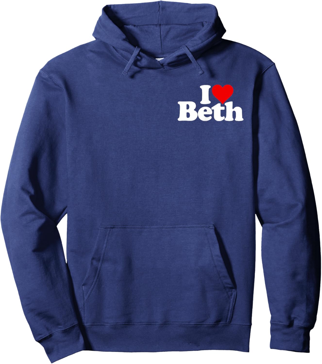 I Love Heart Beth Name on a Elizabeth Bethany Hoodie - Hoodie | Navy