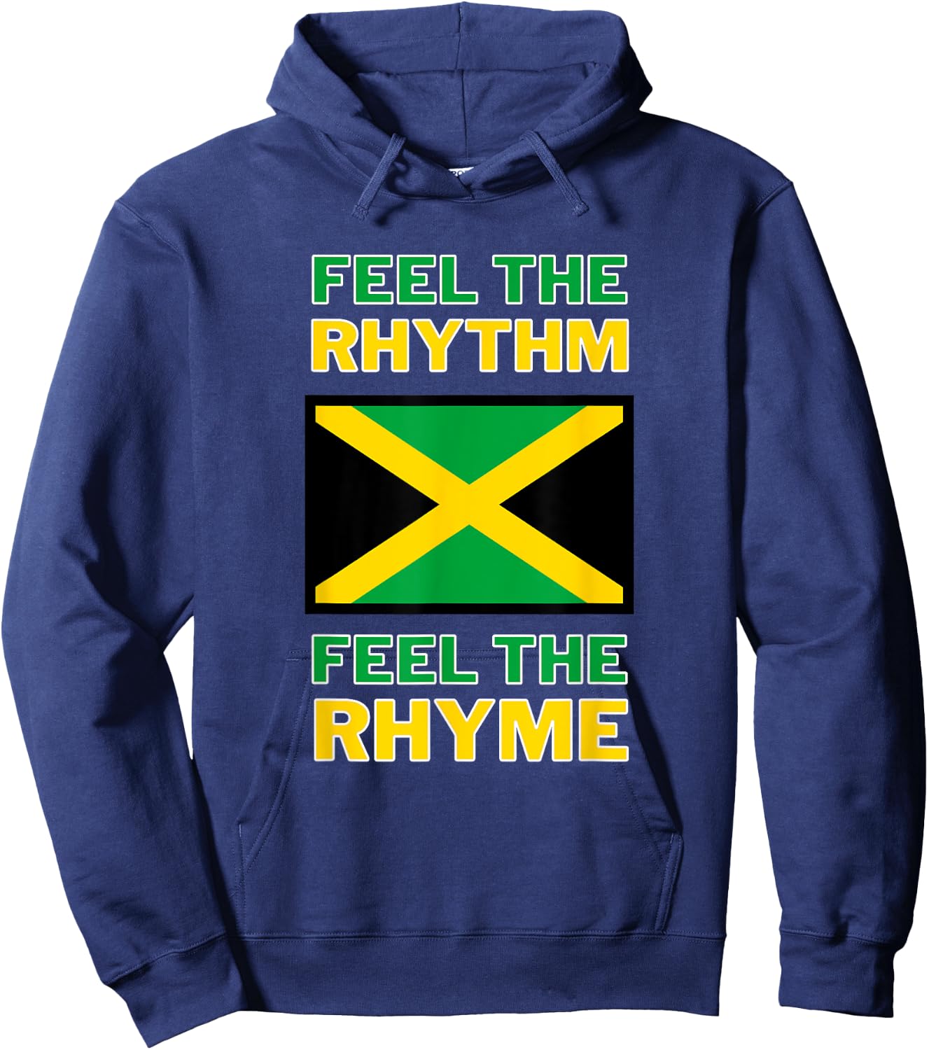 Feel The Rhythm, Feel The Rhyme - Jamaican Flag Hoodie - Hoodie | Navy