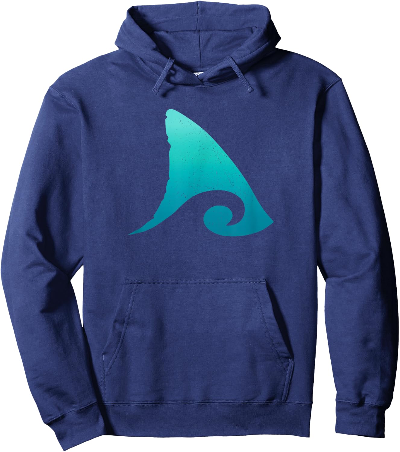Shark Fin Ocean Wave Design Hoodie - Hoodie | Navy