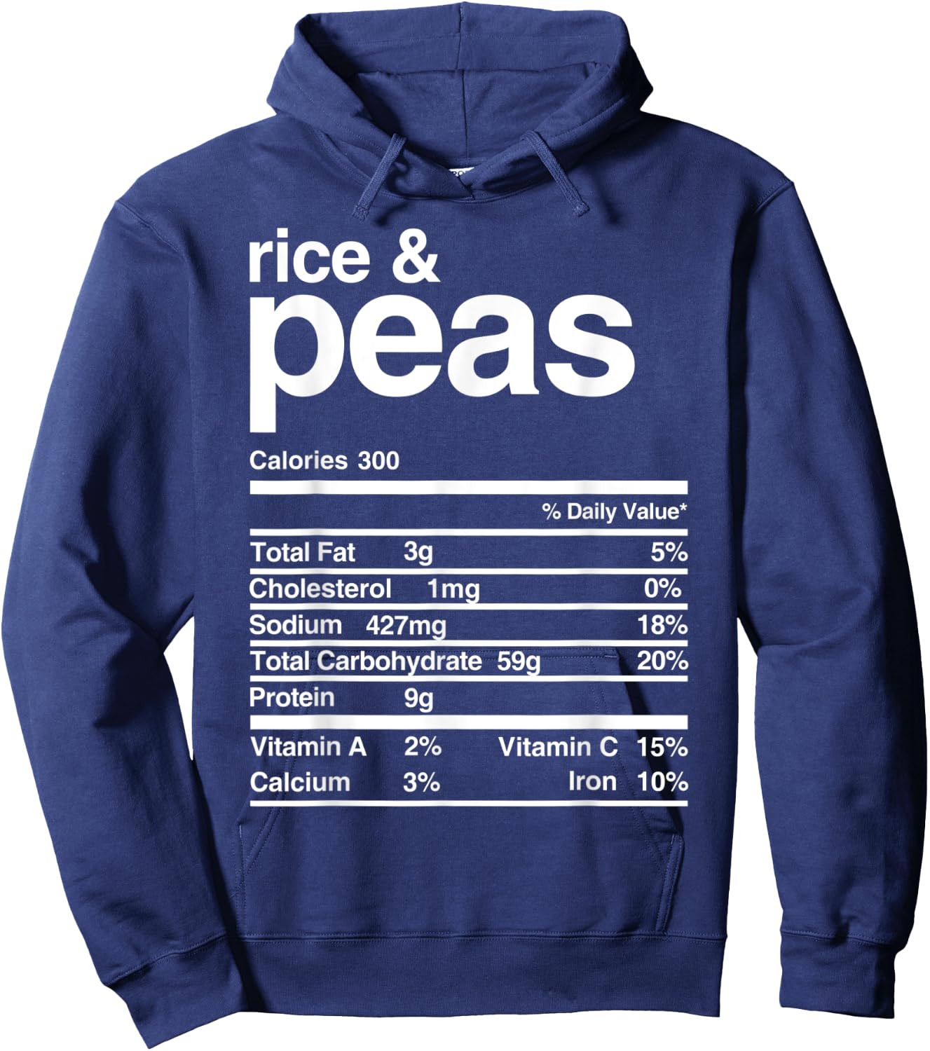 Rice and Peas Nutritional Value Hoodie - Hoodie | Navy