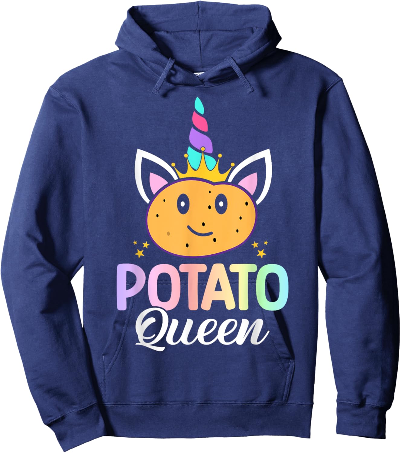 Potato Queen Female Potato Lover Girl Hoodie - Hoodie | Navy
