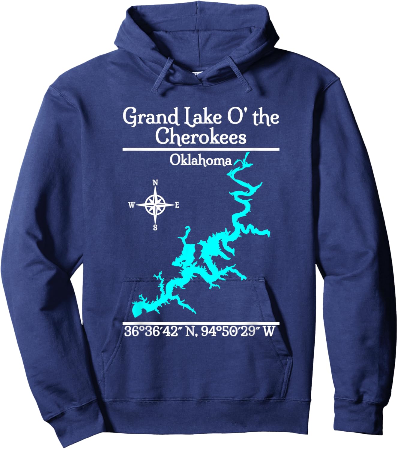 Grand Lake of the Cherokees - Oklahoma Hoodie - Hoodie | Navy