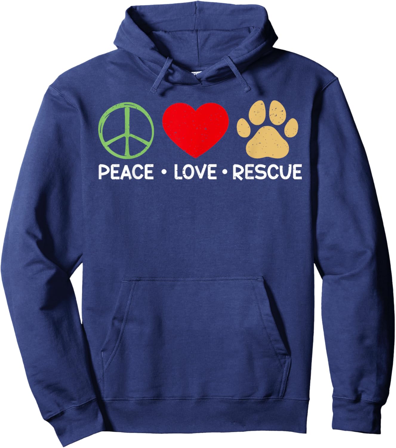 Peace Love Rescue Cat Rescue Men Women Hoodie - Hoodie | Navy