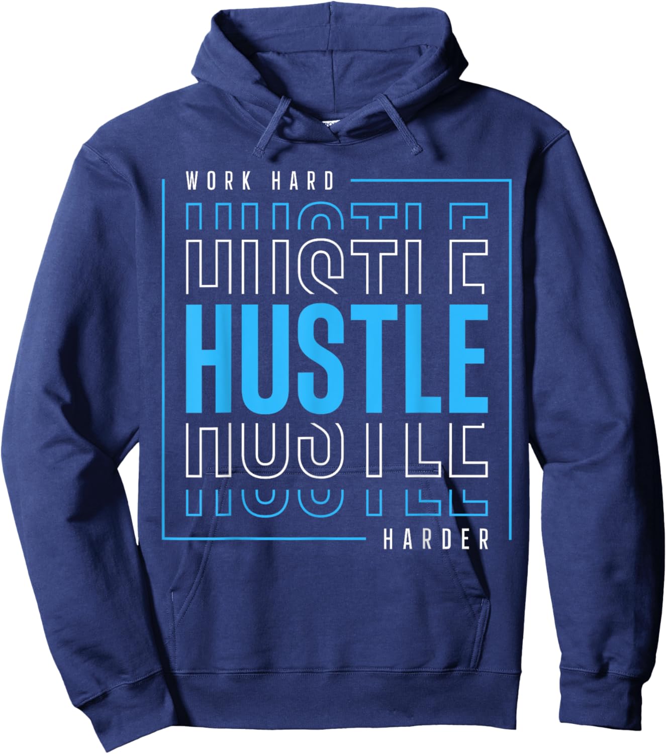 Work Hard Hustle Harder Hoodie - Hoodie | Navy